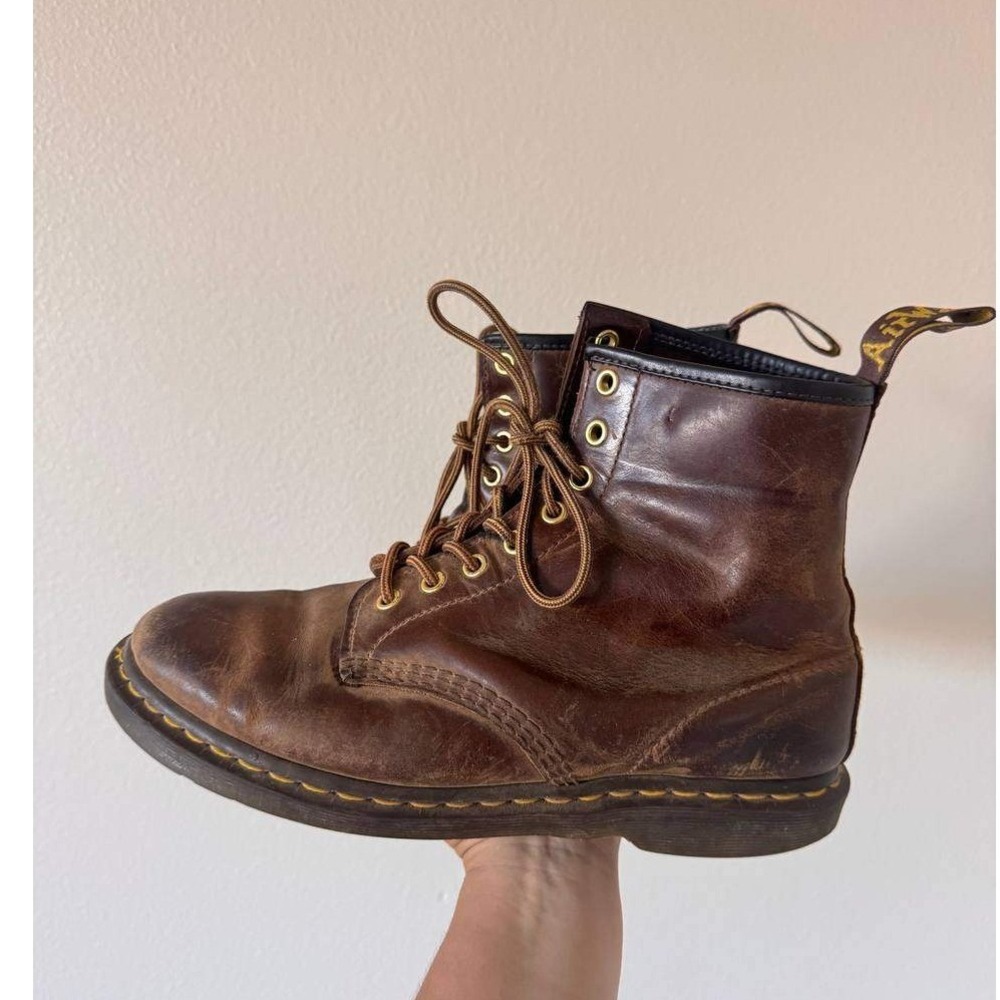 Dr. Martens 1460 Brown Leather Horse 8-Eye Lace-Up Boots 10 Grunge Vintage Y2K